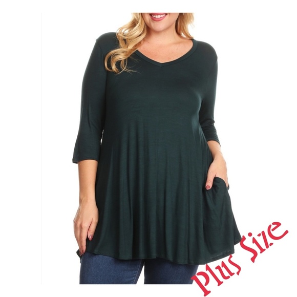 Tops - ✔CLEARANCE ✔Hunter Green Tunic Top